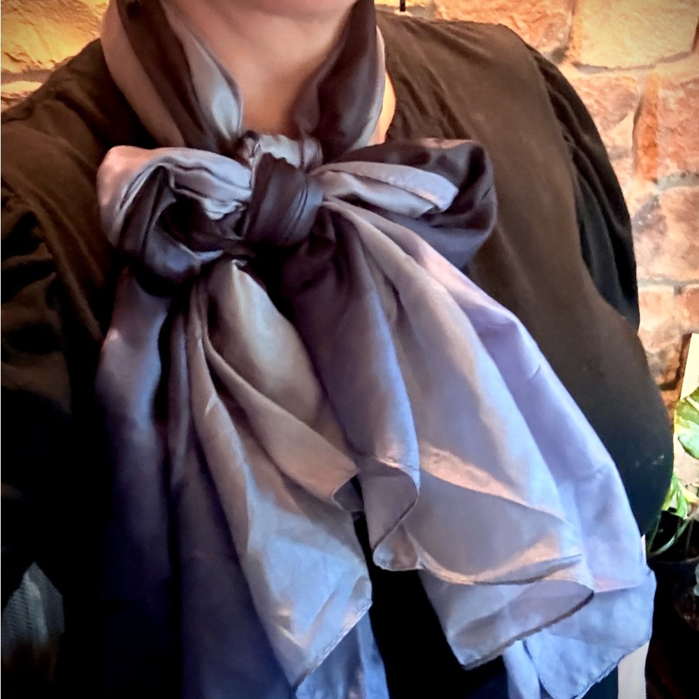 NWT Silk Neck Scarf, Coldwater Creek, Shawl, Hijab, or Head Scarf. Deep Indigo